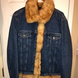 Moda Italiana di Stefana denim jacket with fur